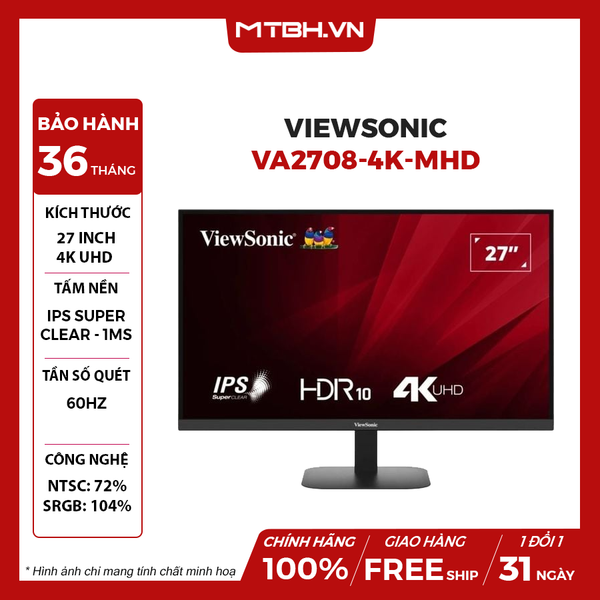 MÀN HÌNH LCD VIEWSONIC VA2708-4K-MHD 27