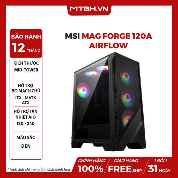 Case MSI MAG FORGE 120A AIRFLOW (ATX) ( 6 Fan RGB )
