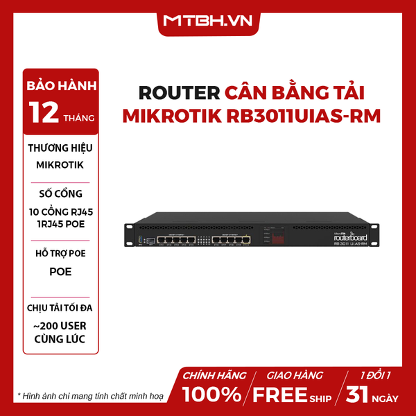 ROUTER CÂN BẰNG TẢI MIKROTIK RB3011UiAS-RM