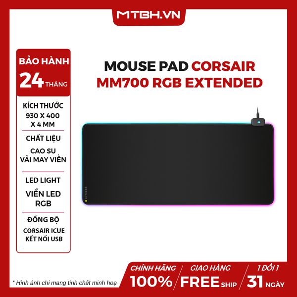 Mouse Pad Corsair MM700 RGB Extended