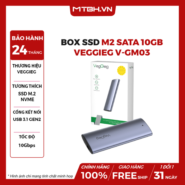 Hộp đựng ổ cứng M2 Sata 10Gb Veggieg V-GM03