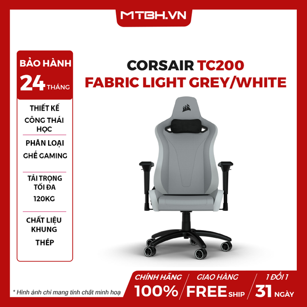 Ghế Corsair TC200 Fabric Light Grey/White
