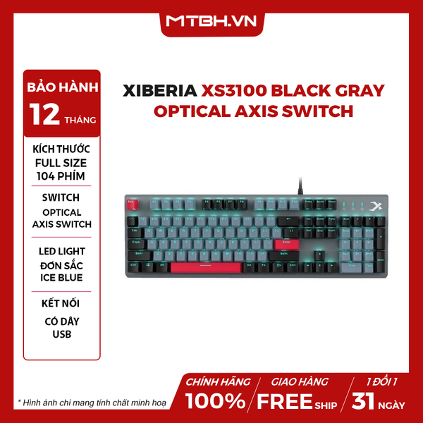 Bàn Phím Cơ XIBERIA XS3100 Black Gray Optical Axis Switch