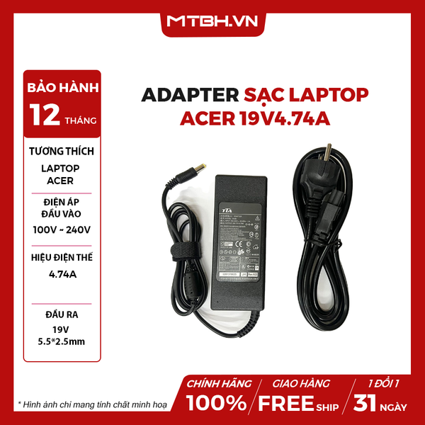ADAPTER SẠC LAPTOP ACER 19V4.74A