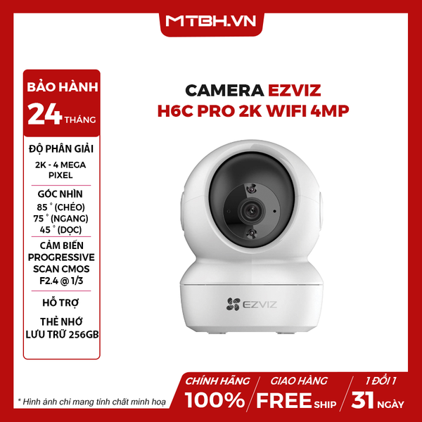 Camera Ezviz H6C Pro 2K (3MP/XOAY 360 ĐỘ/TRONG NHÀ)