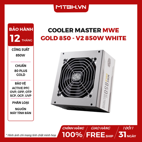 Nguồn Cooler Master MWE GOLD 850 - V2 850W White NK BH 12 THÁNG