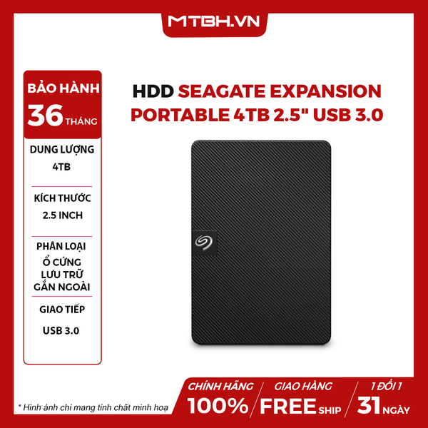 Ổ Cứng Di Động HDD Seagate Expansion Portable 4TB 2.5