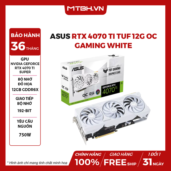 VGA ASUS RTX 4070 Ti TUF 12G OC GAMING WHITE
