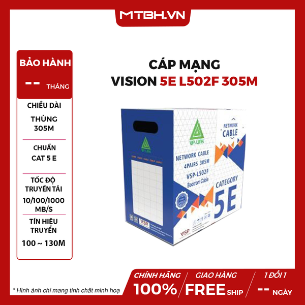 Dây Mạng Vision 5E L502F 305m