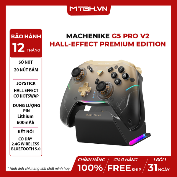 Tay Cầm Game Machenike G5 Pro V2 Hall-Effect Premium Edition Tri-mode Hotswap