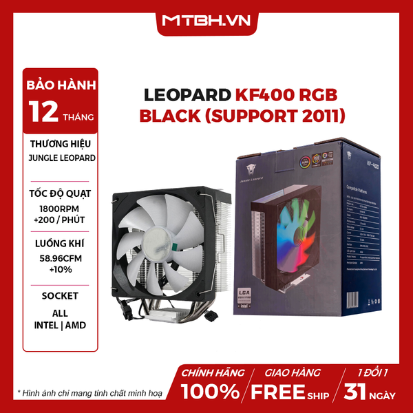 TẢN NHIỆT KHÍ LEOPARD KF400 RGB - BLACK (SUPPORT 2011)