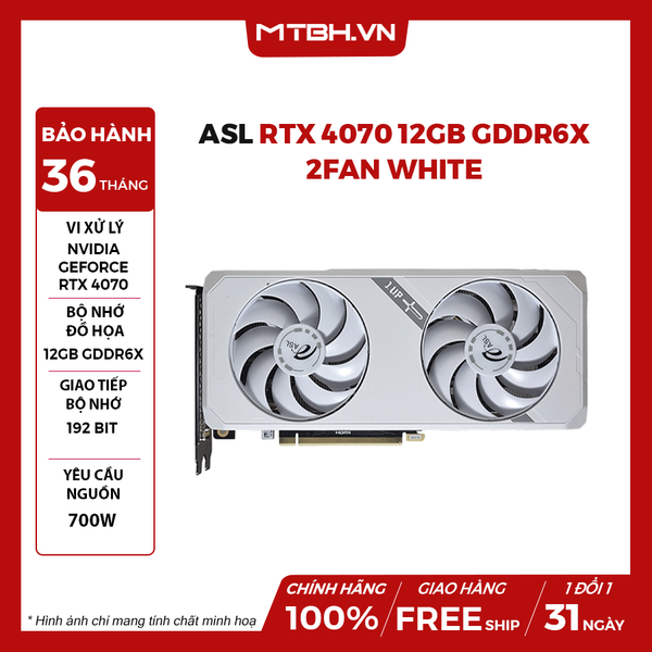 Vga ASL RTX 4070 12GB GDDR6X 2Fan White
