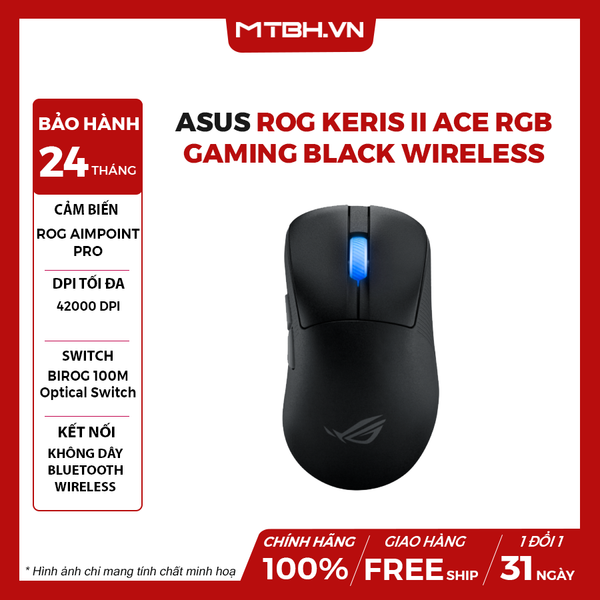 Chuột Asus ROG Keris II ACE RGB Gaming Black Wireless