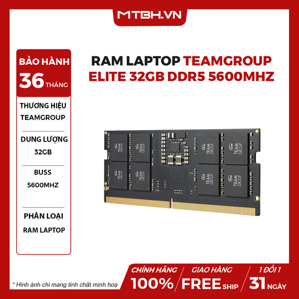 Ram Laptop TeamGroup Elite 32GB DDR5 5600MHz