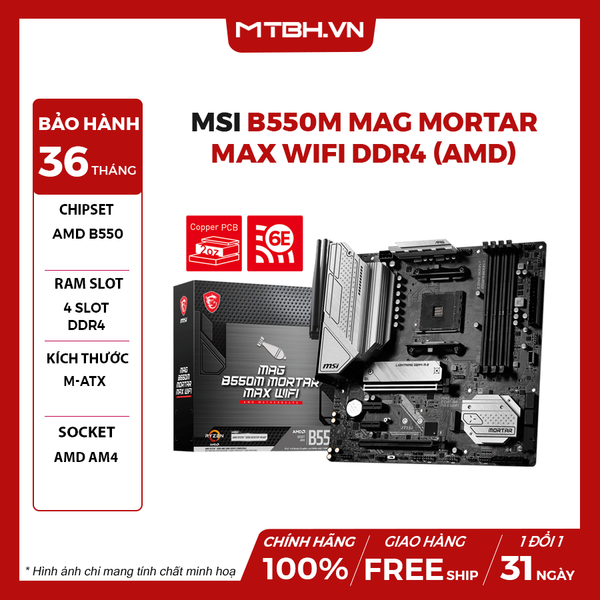 MAIN MSI B550M MAG MORTAR MAX WIFI DDR4 (AMD)