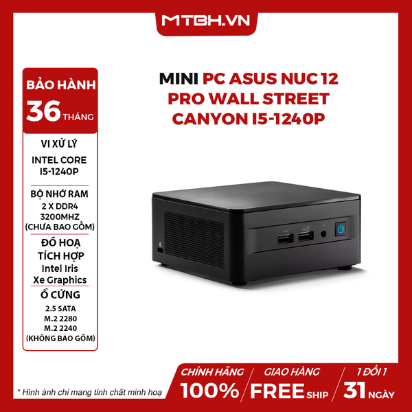 Mini PC Asus NUC 12 Pro Wall Street Canyon i5-1240P