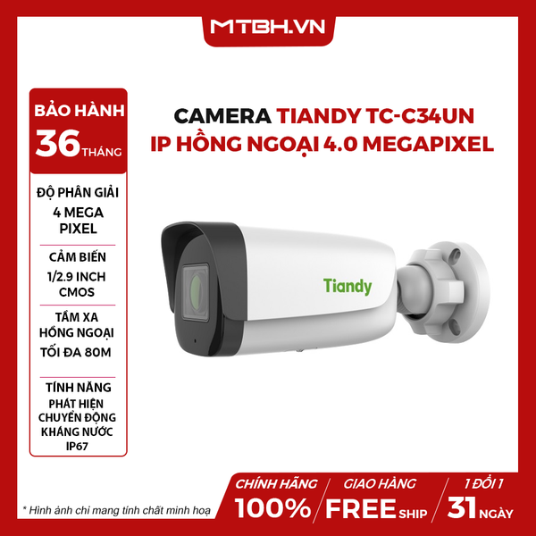 Camera TIANDY TC-C34UN IP Hồng Ngoại 4.0 Megapixel (I8/A/E/Y/2.8-12mm/V4.2)