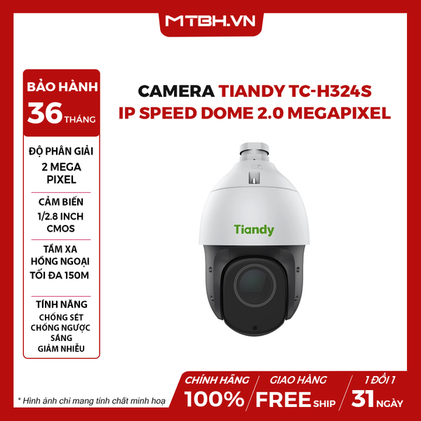 Camera TIANDY TC-H324S IP Speed Dome Hồng Ngoại 2.0 Megapixel (23X/I/E/C/V3.0)
