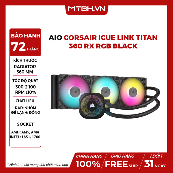 TẢN NHIỆT NƯỚC CORSAIR ICUE LINK TITAN 360 RX RGB BLACK