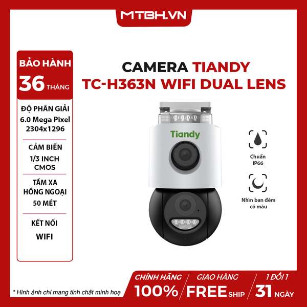 Camera TIANDY TC-H363N Wifi Dual Lens Hồng Ngoại 6.0 Megapixel