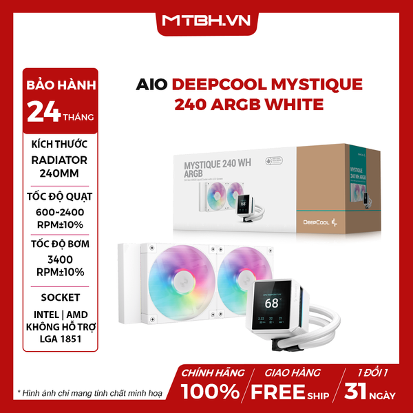 Tản Nhiệt Nước Deepcool Mystique 240 ARGB White