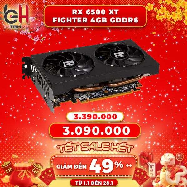 VGA PowerColor RX 6500 XT Fighter 4GB GDDR6