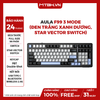 BÀN PHÍM CƠ AULA F99 3 MODE (ĐEN TRẮNG XANH DƯƠNG, STAR VECTOR SWITCH)