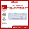 BÀN PHÍM CƠ AULA F99 3 MODE (TRẮNG XANH DƯƠNG TÍM ĐẬM, Grey Wood V3 Switch)