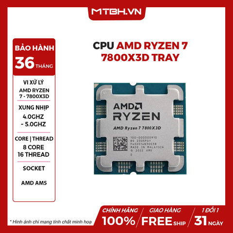 CPU AMD Ryzen 7 5700X (Up to 4.6GHz, 8 Cores 16 Threads) Box Chính