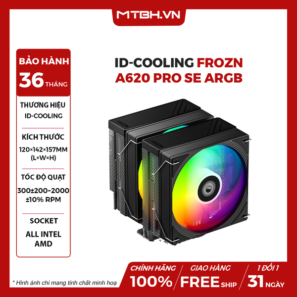 TẢN NHIỆT KHÍ CPU ID-COOLING FROZN A620 PRO SE ARGB (2 fan ARGB - 6 ống đồng)