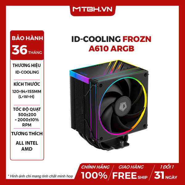 BỘ TẢN NHIỆT KHÍ CPU ID-COOLING FROZN A610 ARGB