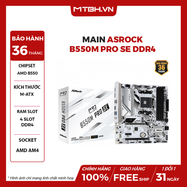Main Asrock B550M Pro SE DDR4