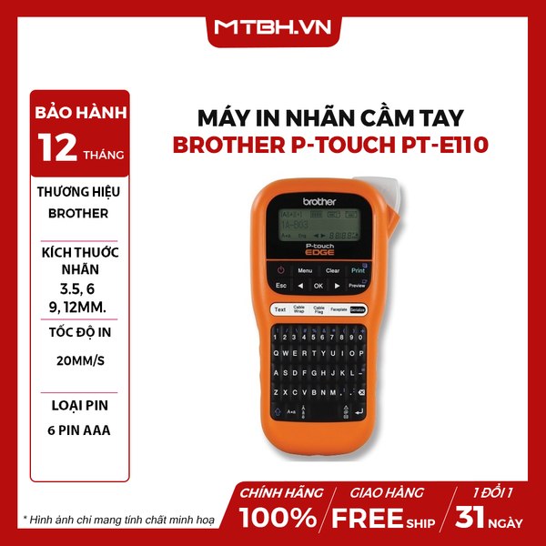 Máy in nhãn cầm tay Brother P-Touch PT-E110