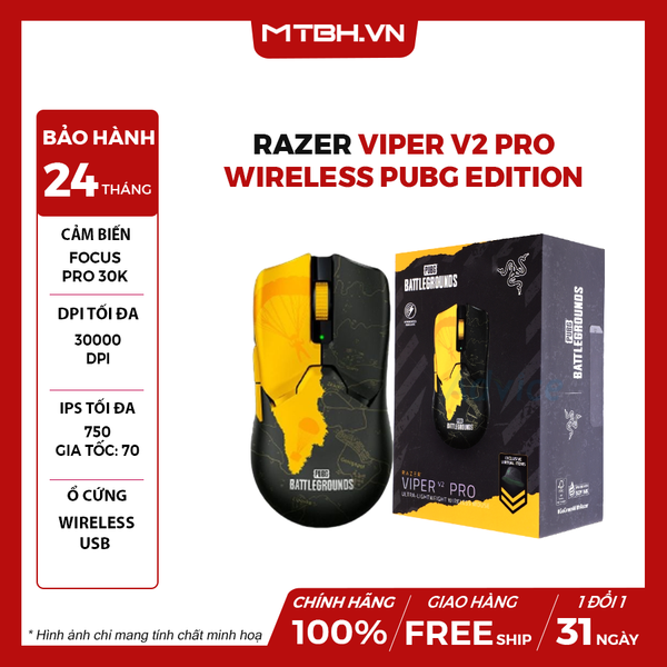 Chuột Razer Viper V2 Pro Wireless Gaming Mouse PUBG Battlegrounds Edition