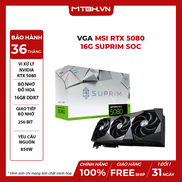 VGA MSI RTX 5080 16G SUPRIM X