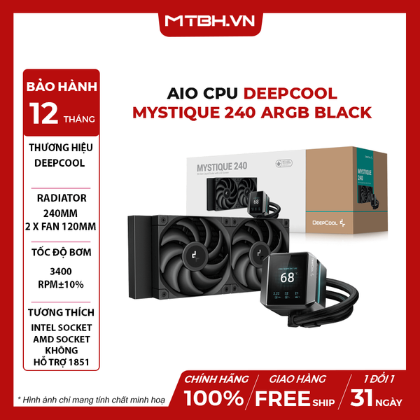 Tản Nhiệt Nước Cpu Deepcool Mystique 240 ARGB Black - NK