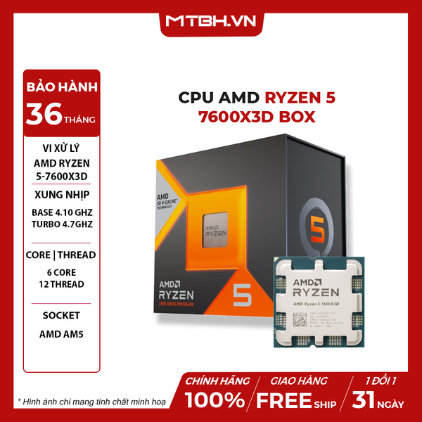 CPU AMD Ryzen 5 7600X3D Box