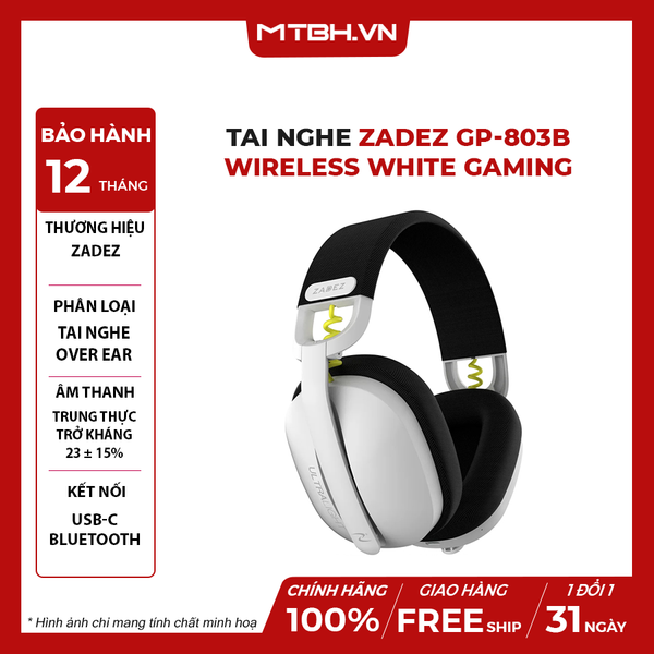 Tai Nghe ZADEZ GP-803BW Wireless White Gaming