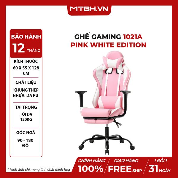 GHẾ GAMING 1021A PINK WHITE EDITION