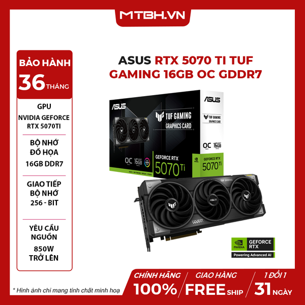 VGA ASUS RTX 5070 Ti TUF Gaming 16GB OC GDDR7