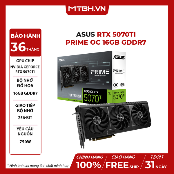 Vga ASUS RTX 5070 Ti PRIME OC 16GB GDDR7