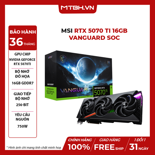VGA MSI RTX 5070 Ti 16GB VANGUARD SOC