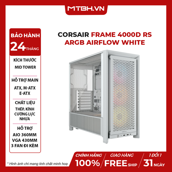 Case Corsair FRAME 4000D RS ARGB Airflow White