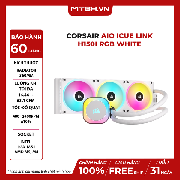 Tản Nhiệt Nước Corsair AIO iCUE LINK H150i RGB White
