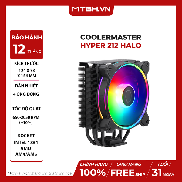 Tản nhiệt khí Coolermaster Hyper 212 Halo