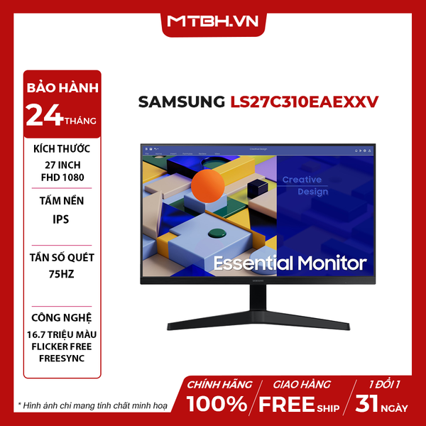 Màn hình Samsung LS27C310EAEXXV (27 inch/FHD/IPS/75Hz/5ms)
