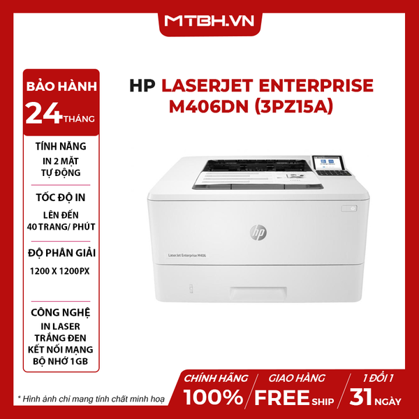 Máy in HP LaserJet Enterprise M406dn (3PZ15A)