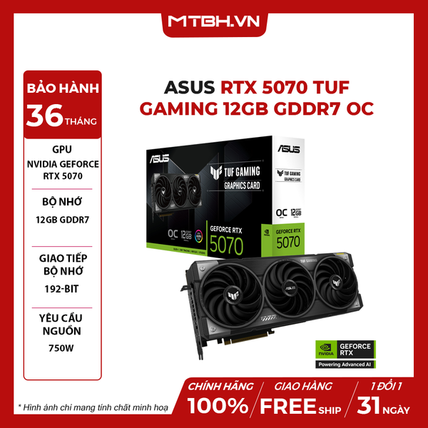 VGA ASUS RTX 5070 TUF Gaming 12GB GDDR7 OC