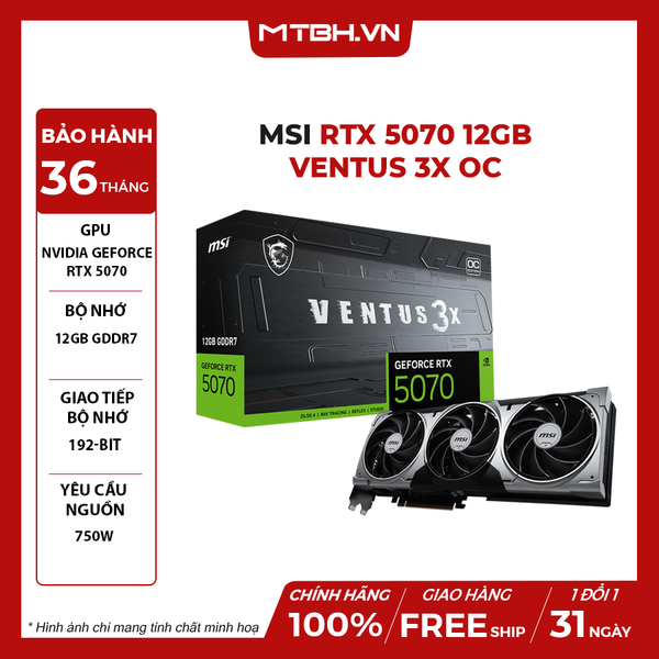VGA MSI RTX 5070 12GB VENTUS 3X OC