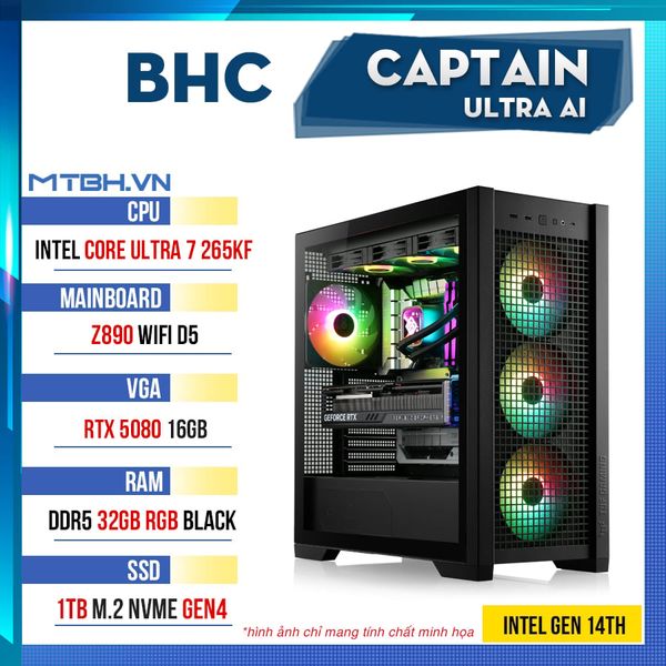 PC Gaming BHC ZEUS Ultra Ai ( Ultra 7 265KF| RTX 5080 16GB | 32GB DDR5 | Z890 | 1TB )